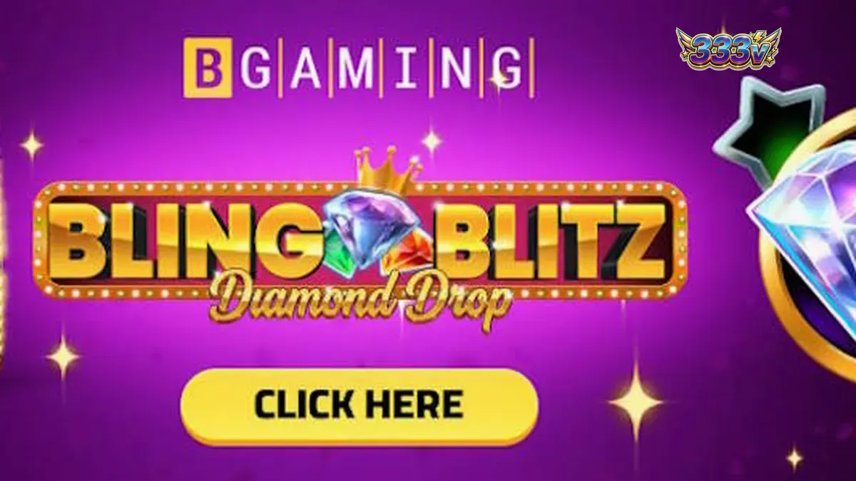 Tampilan visual mewah dengan peti berlian dan koin emas dalam game Bling Blitz Diamond Drop