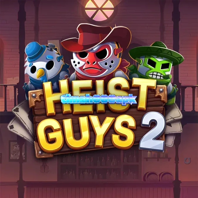 Tampilan visual slot Heist Guys 2 dengan elemen bertema perampokan